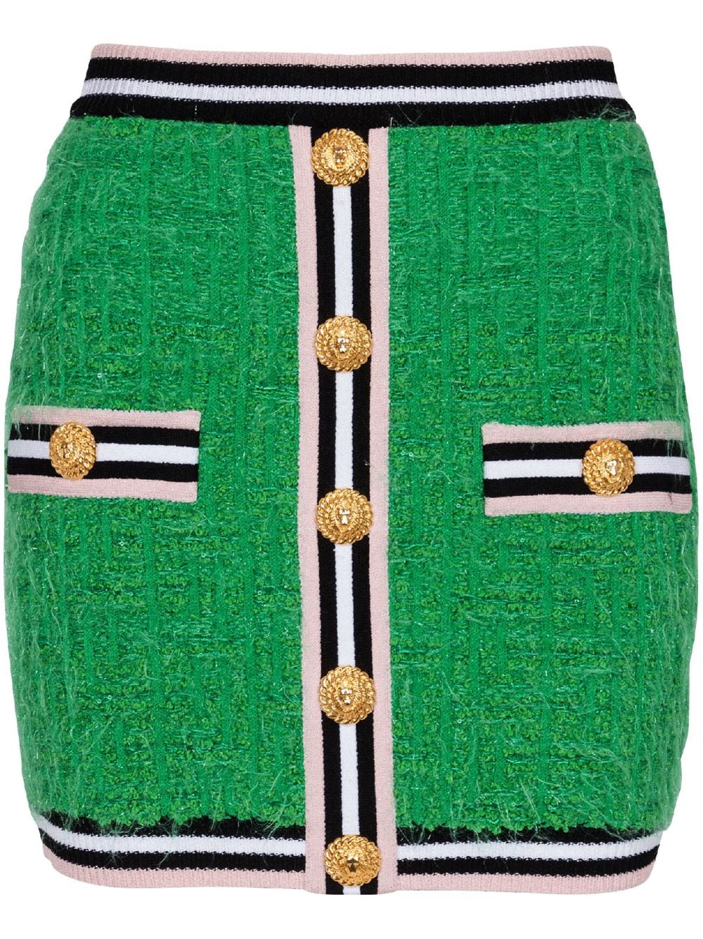 Balmain tweed knit miniskirt - Green von Balmain