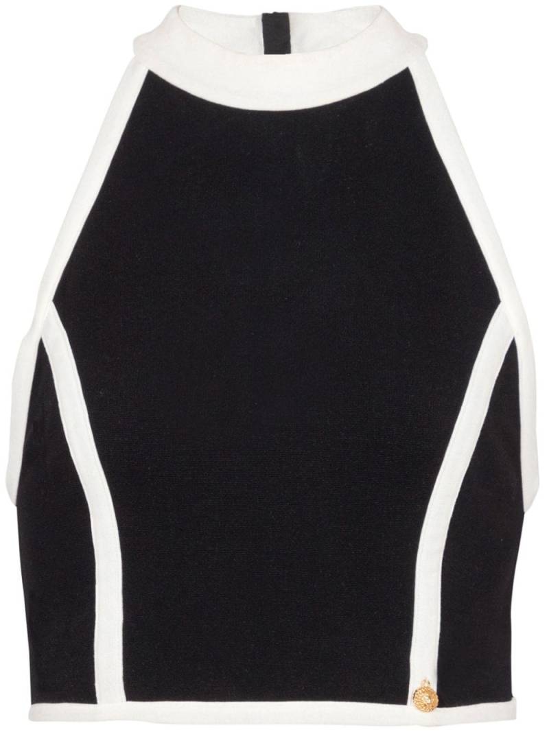 Balmain two-tone halterneck top - Black von Balmain