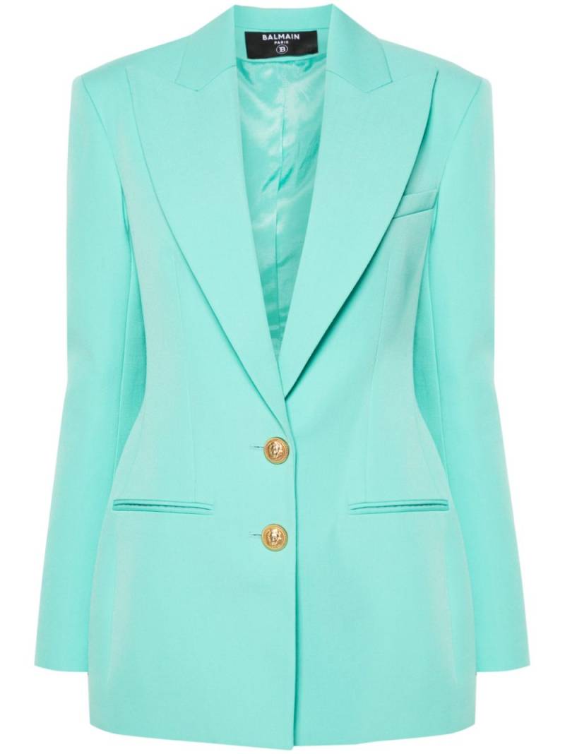 Balmain virgin wool single-breasted blazer - Blue von Balmain