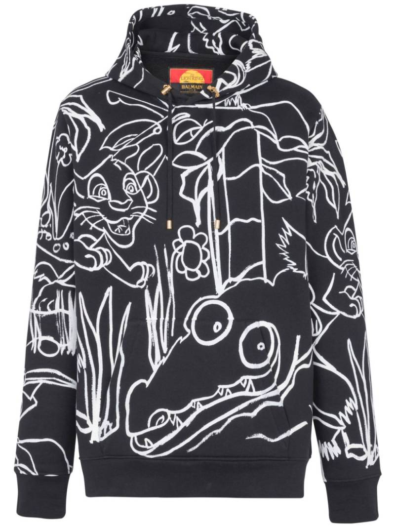 Balmain x Disney The Lion King hoodie - Black von Balmain