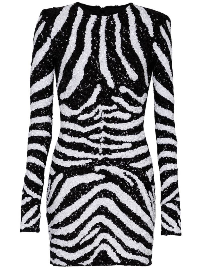 Balmain zebra-pattern sequin-embellished dress - Black von Balmain