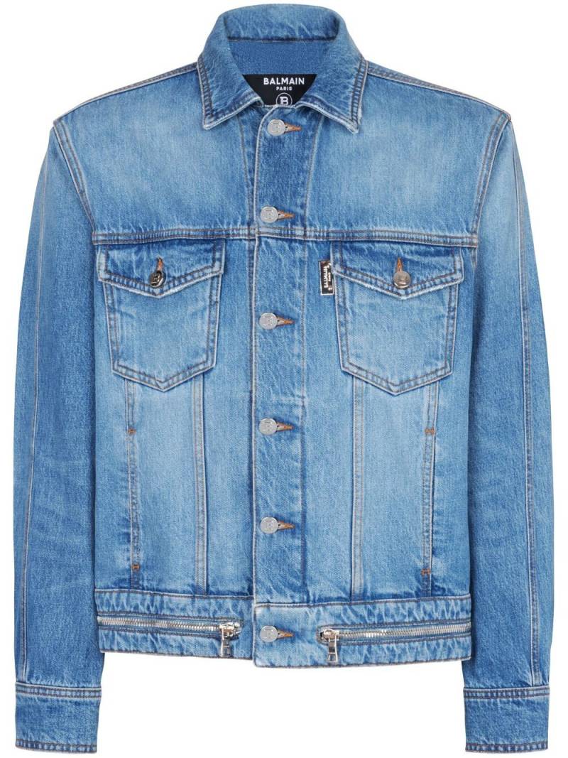 Balmain zip-detail denim jacket - Blue von Balmain