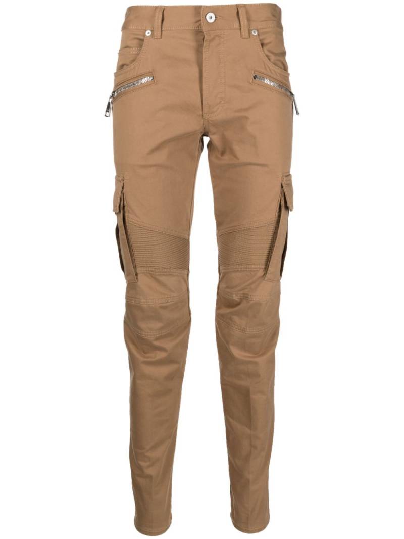 Balmain zip-detail skinny-leg trousers - Brown von Balmain