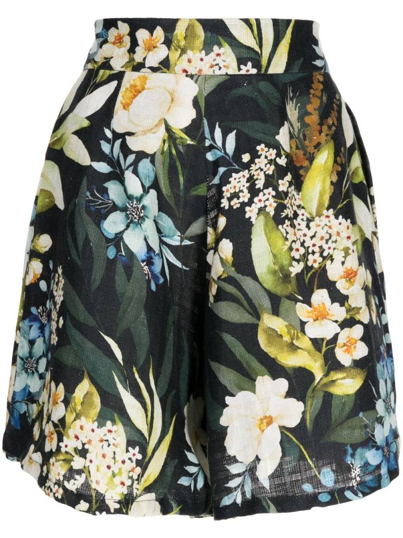 Bambah Black Gardenia pleated shorts - Blue von Bambah