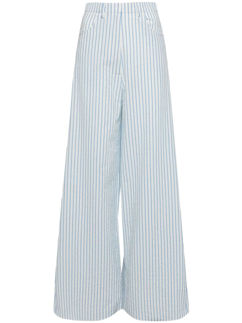 Bambah Blue Striped Kate Pants - White von Bambah