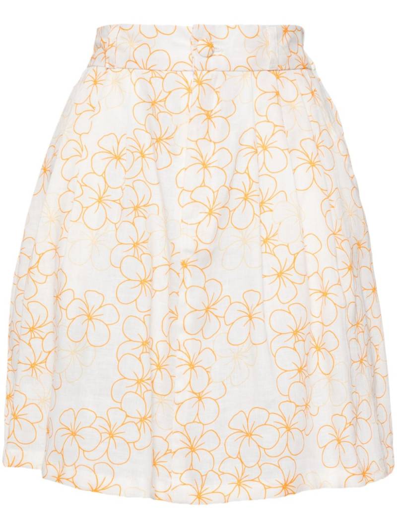 Bambah Yellow Daisy Mini Skirt - White von Bambah