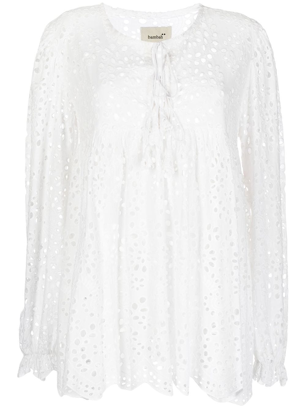 Bambah crochet flared blouse - White von Bambah