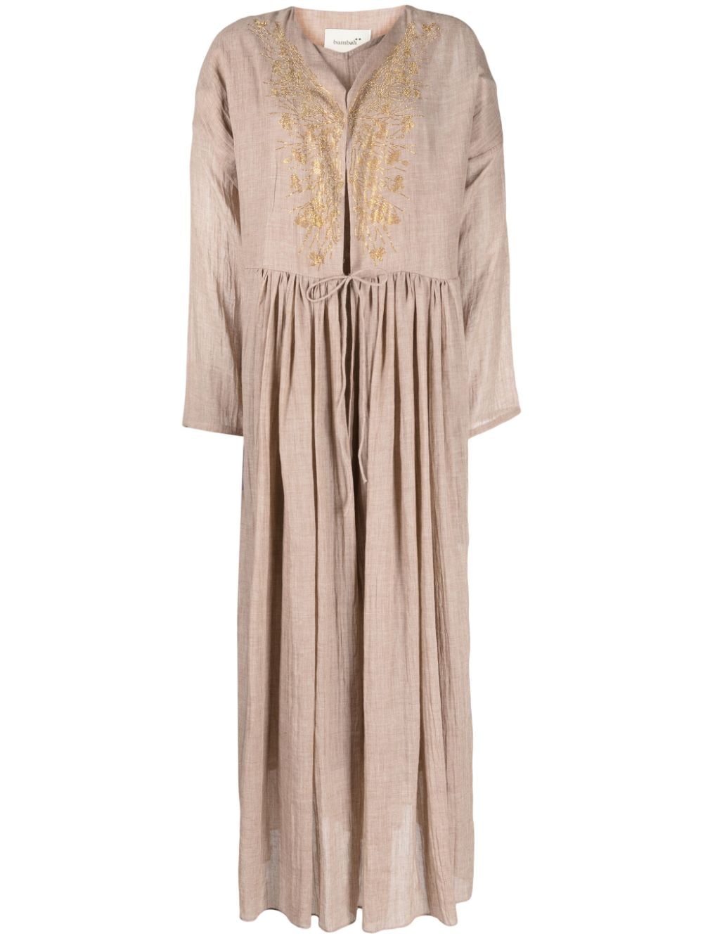 Bambah embroidered linen kaftan dress - Neutrals von Bambah