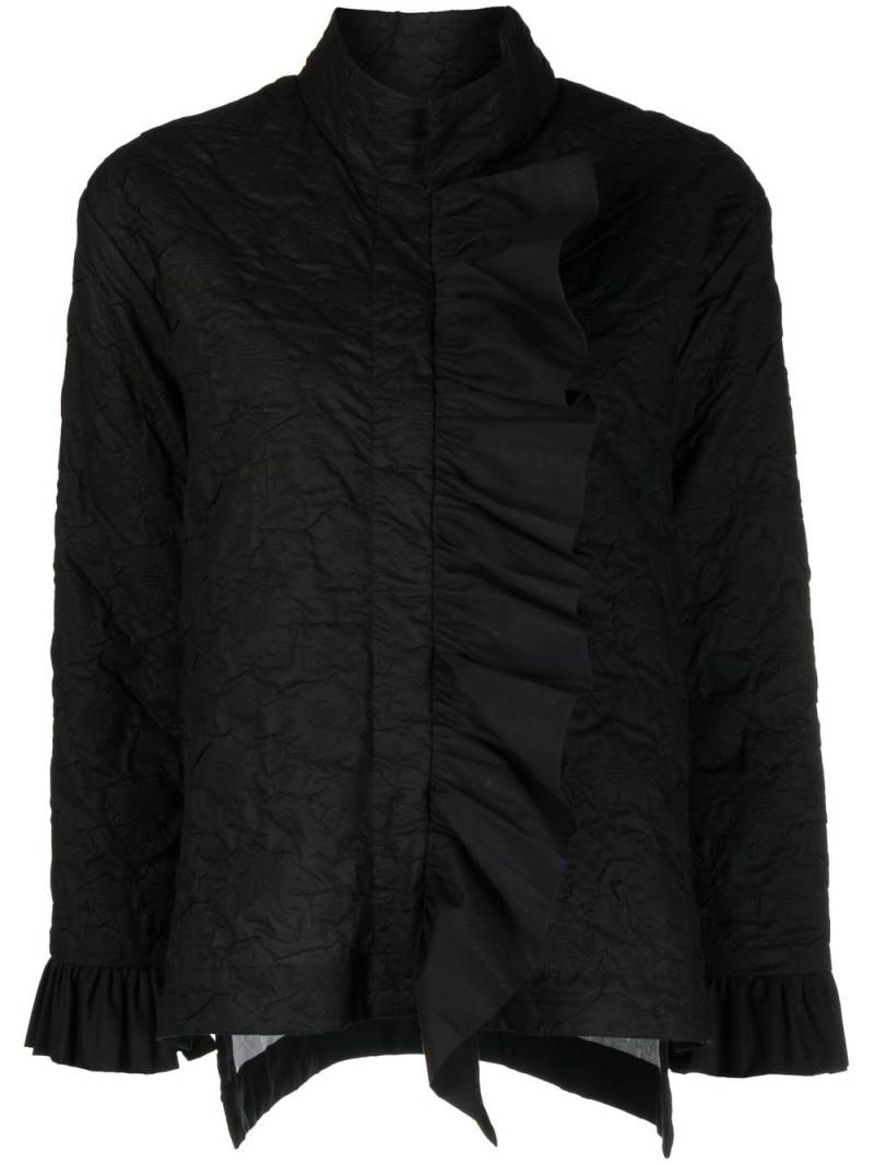 Bambah floral-jacquard ruffled jacket - Black von Bambah