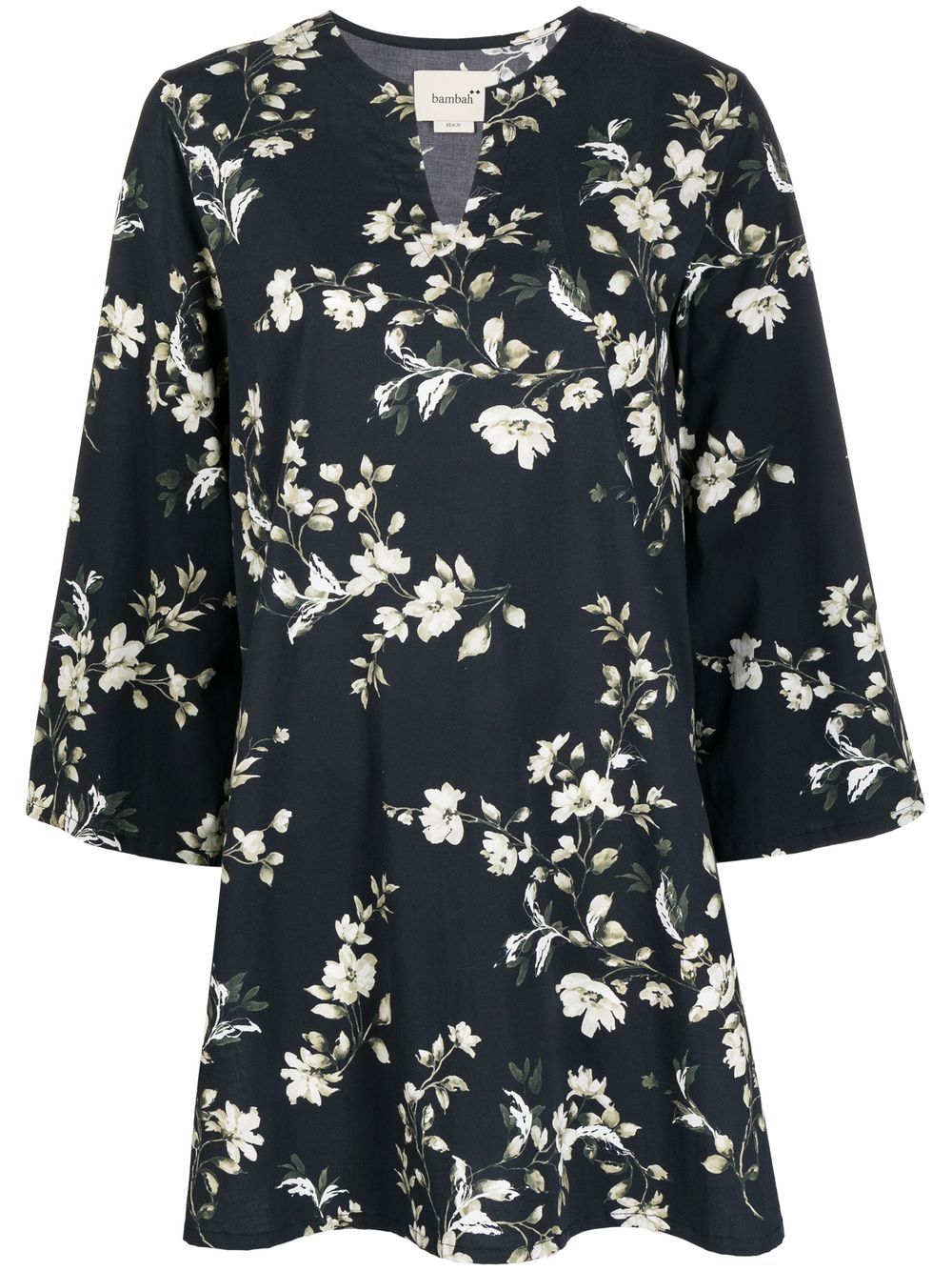 Bambah floral-print cotton-blend tunic - Black von Bambah