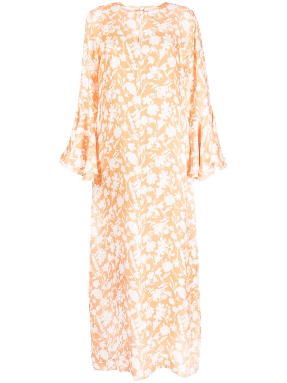 Bambah floral-print ruffled kaftan dress - Orange von Bambah