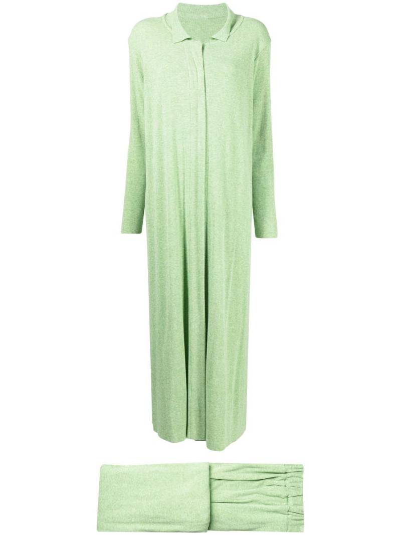 Bambah knitted long dress-trousers set - Green von Bambah