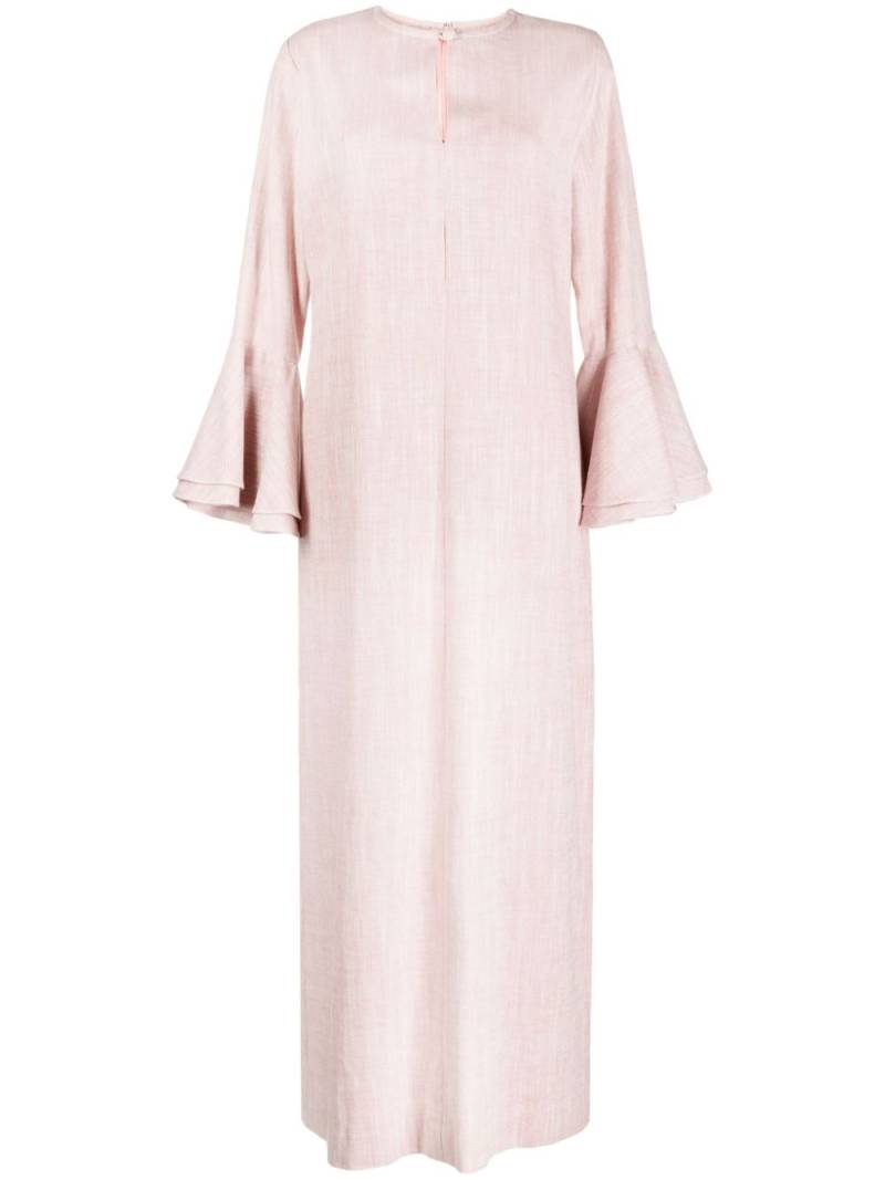 Bambah linen ruffled kaftan dress - Pink von Bambah