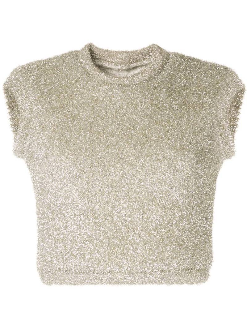 Bambah metallic knitted crop top - Silver von Bambah