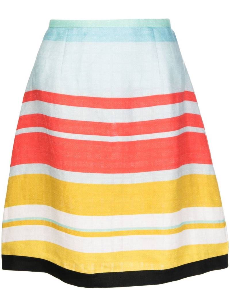 Bambah stripe-print linen mini skirt - Red von Bambah