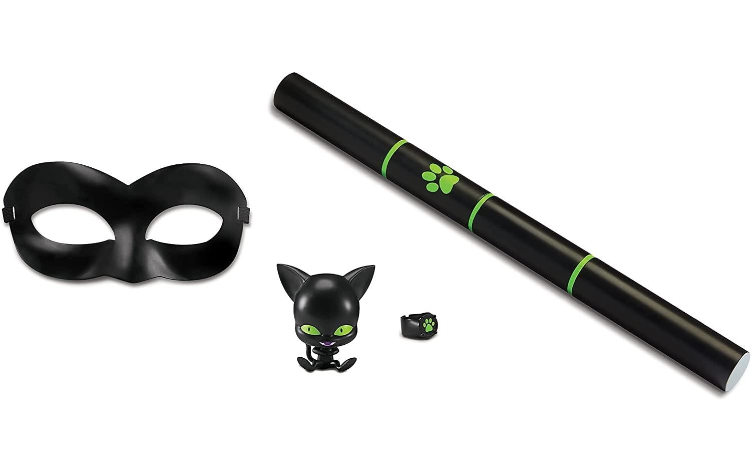 Bandai Verkleidungsmaske »Miraculous – Cat Noir«, (1 Kampfstab-1 Maske-1 Plagg-Kwami-1 Ring) von Bandai