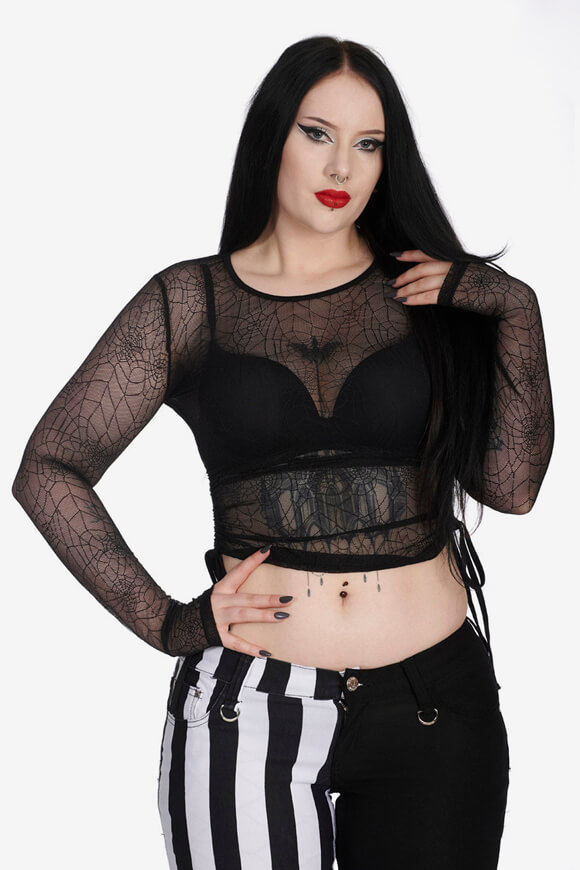 Banned Groove Is In The Heart Mesh Langarmshirt | Black | Damen  | XS von Banned