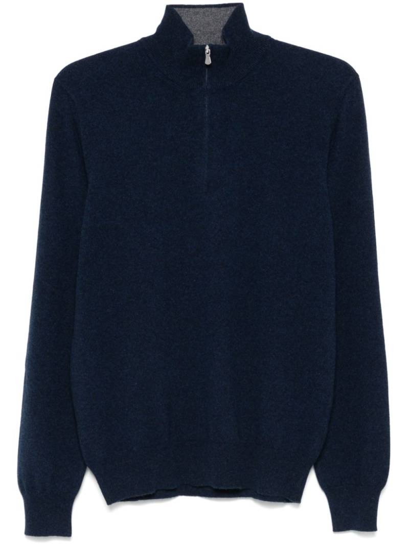 Barba Lupo Zip sweater - Blue von Barba