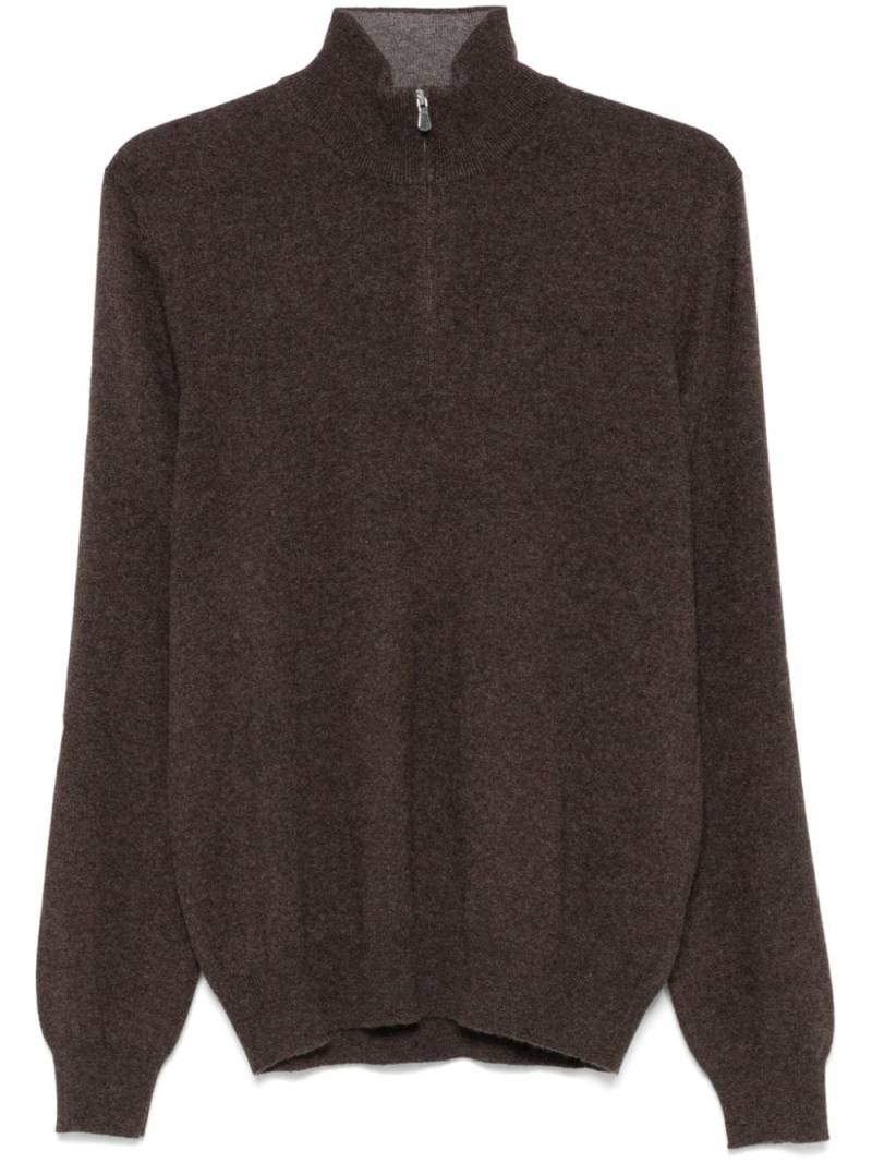 Barba Lupo Zip sweater - Brown von Barba