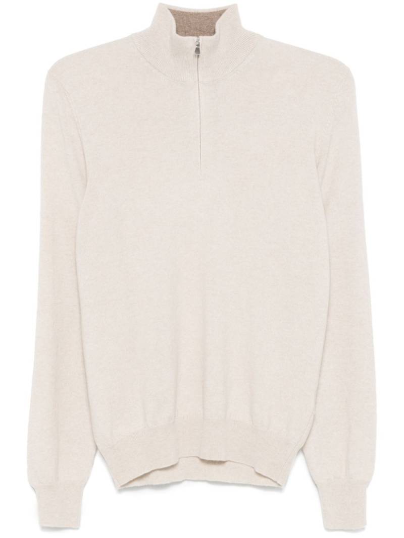 Barba Lupo Zip sweater - Neutrals von Barba