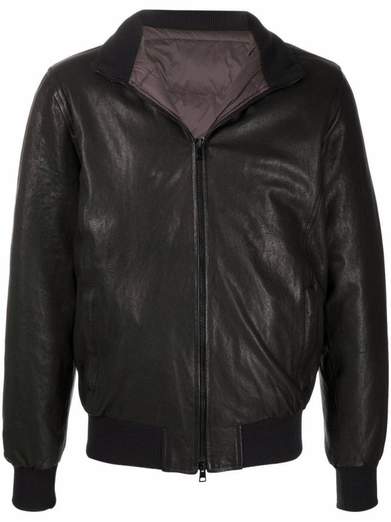 Barba Nick leather bomber jacket - Black von Barba