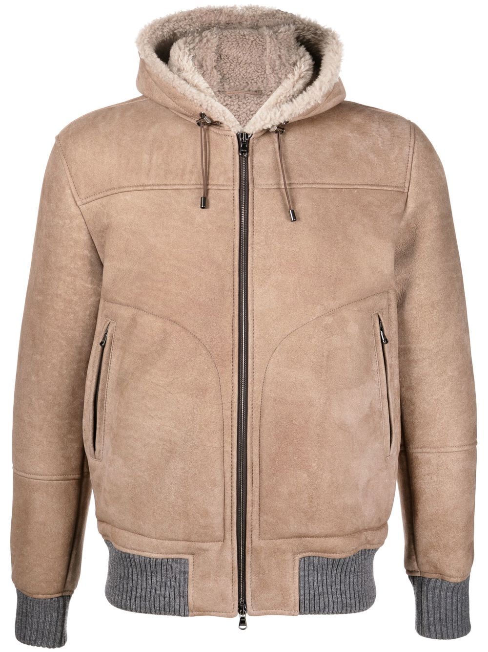 Barba Tower hooded suede jacket - Neutrals von Barba