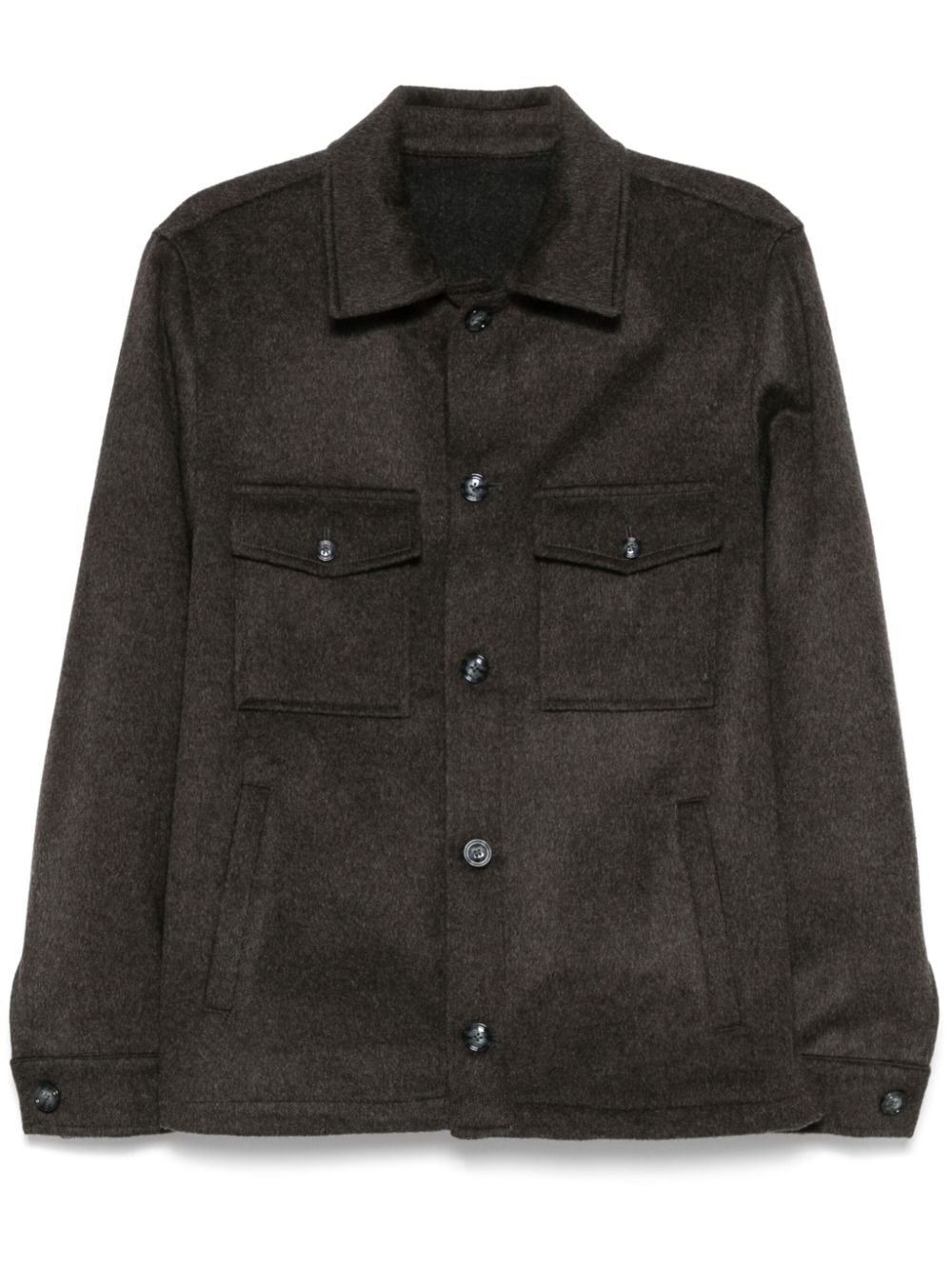 Barba brushed-effect jacket - Brown von Barba