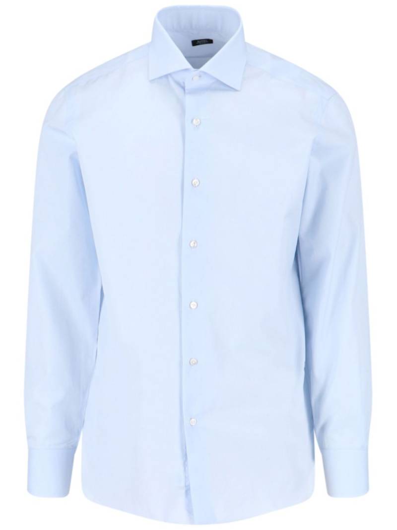 Barba buttoned cotton shirt - Blue von Barba