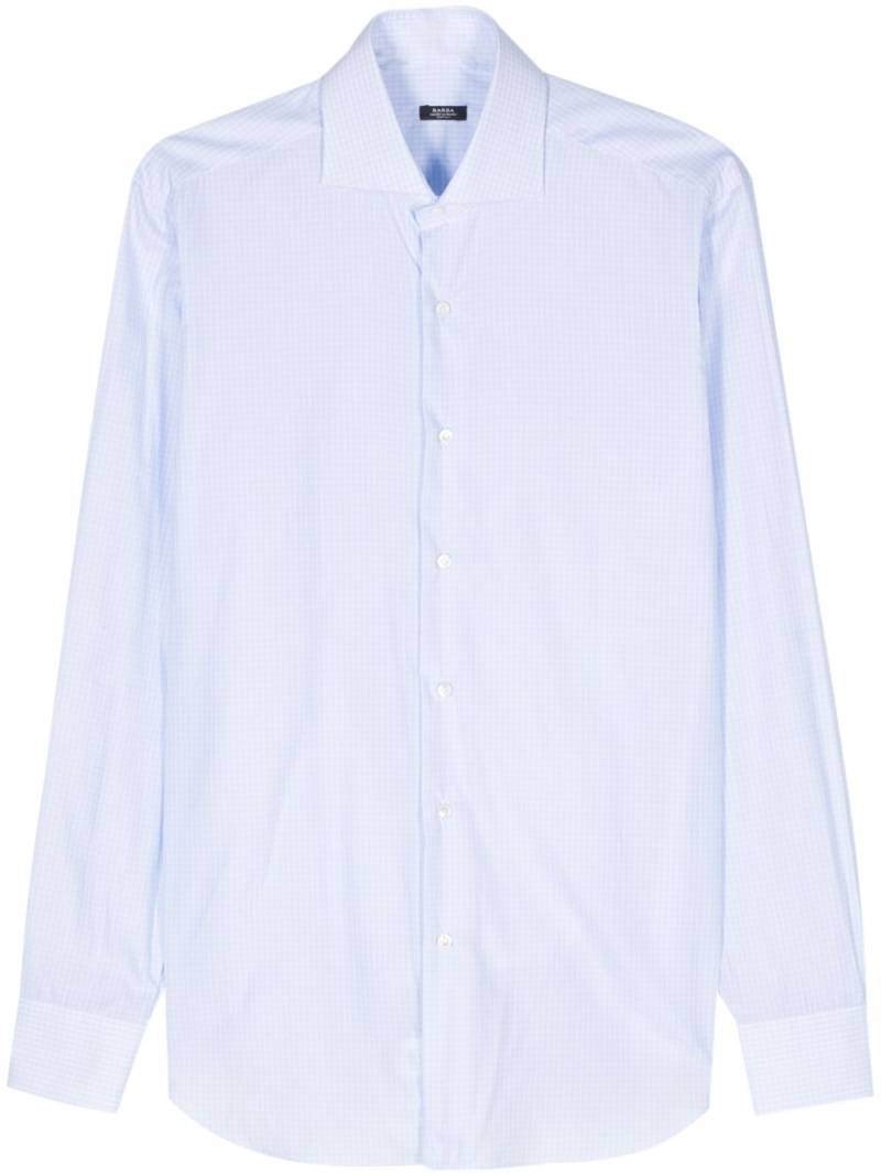 Barba check-pattern poplin shirt - Blue von Barba