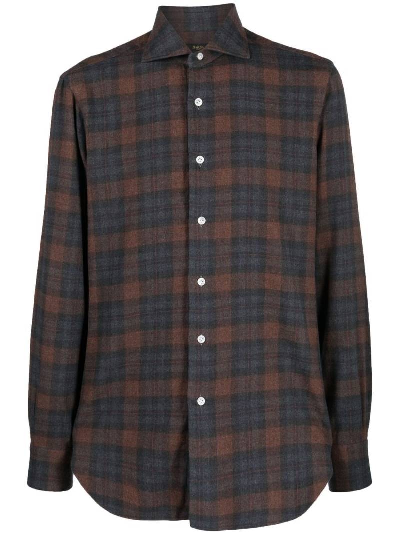 Barba check-print button-up shirt - Blue von Barba