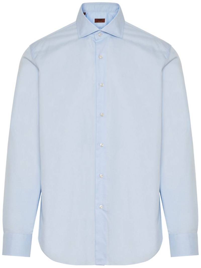 Barba cotton botton-up shirt - Blue von Barba