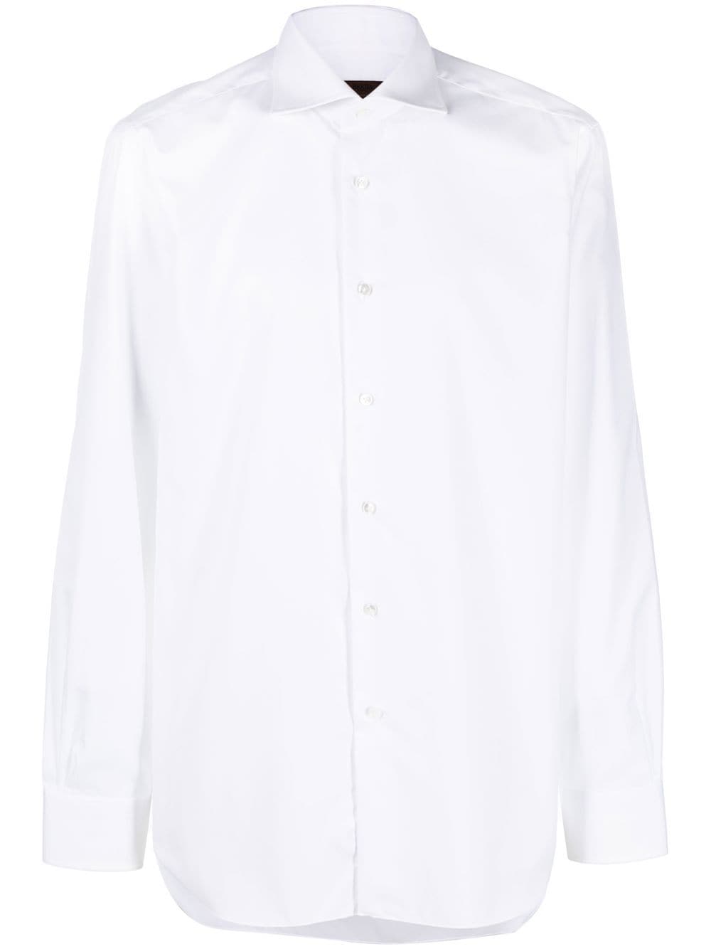 Barba cutaway-collar cotton shirt - White von Barba