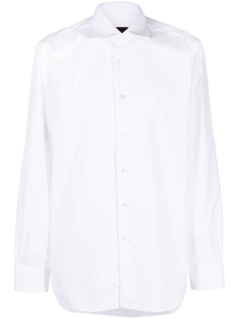 Barba cutaway-collar cotton shirt - White von Barba