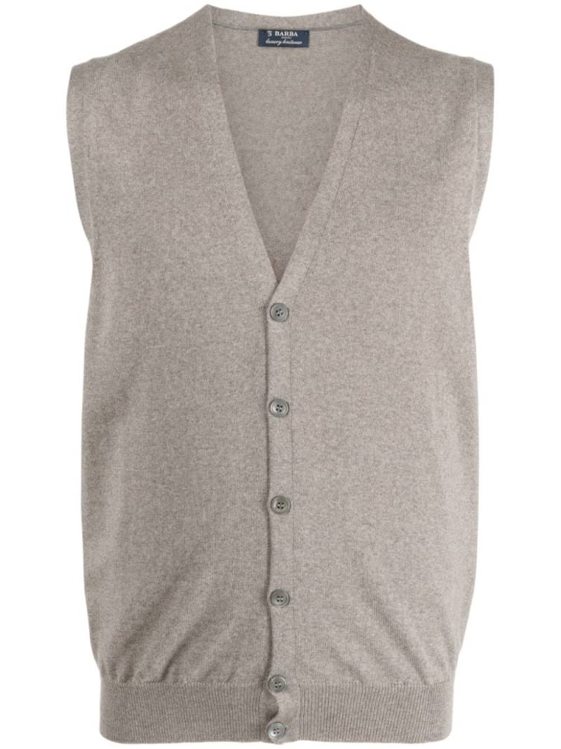 Barba V-neck cardigan - Neutrals von Barba