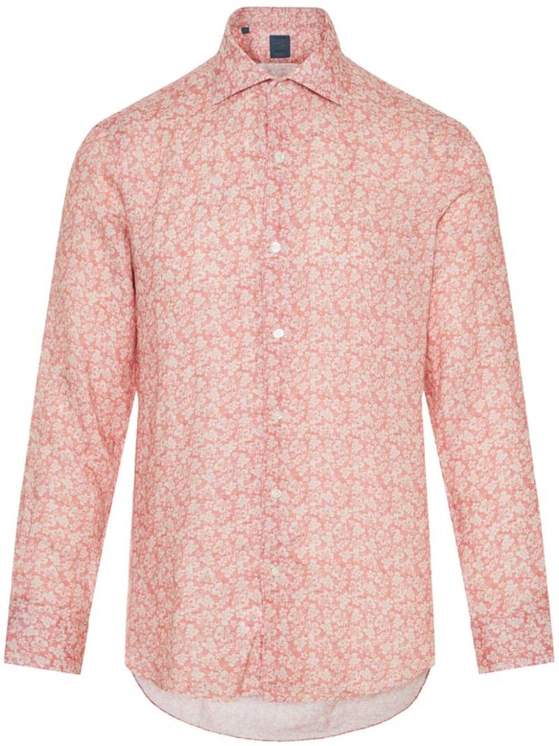 Barba floral-print linen shirt - Red von Barba