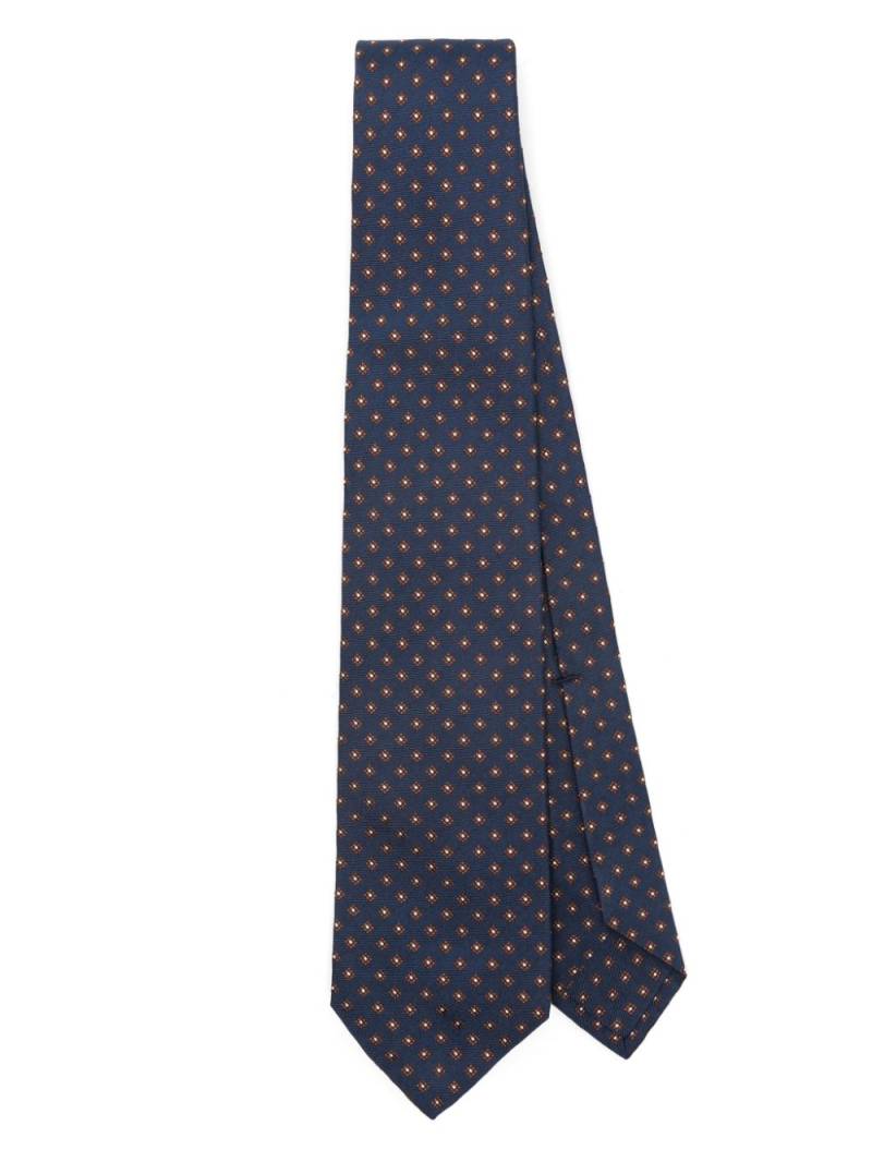 Barba geometric-jacquard tie - Blue von Barba