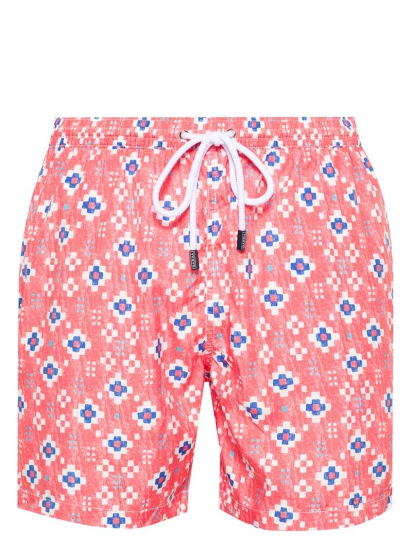 Barba geometric-print swim shorts - Red von Barba