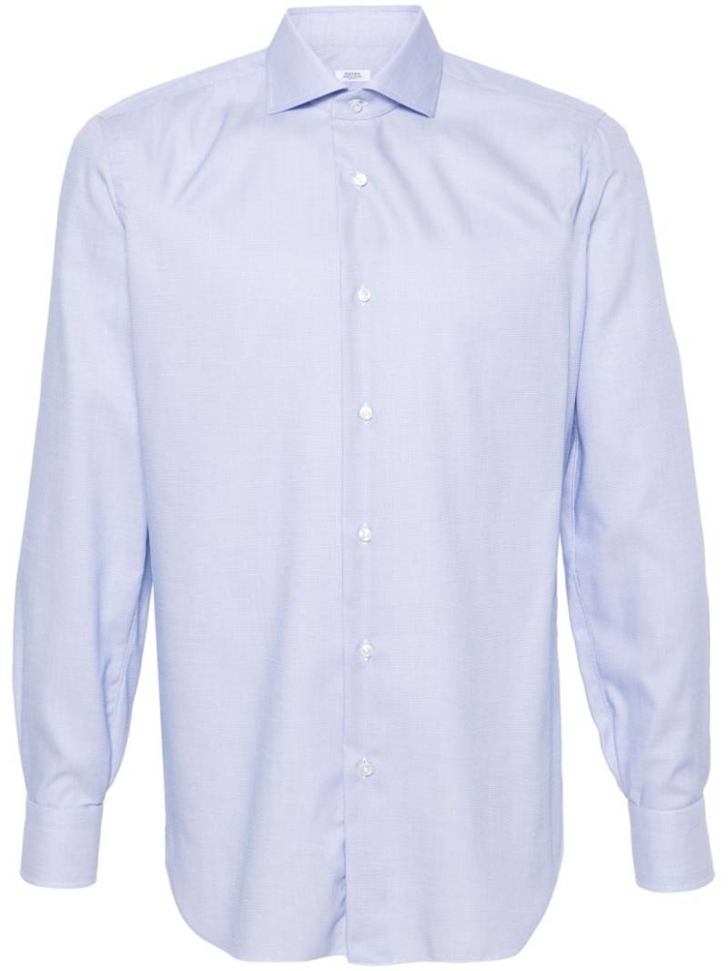 Barba jacquard cotton shirt - Blue von Barba