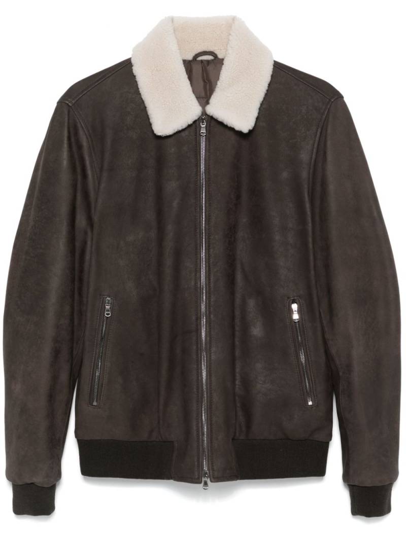 Barba leather bomber jacket - Brown von Barba