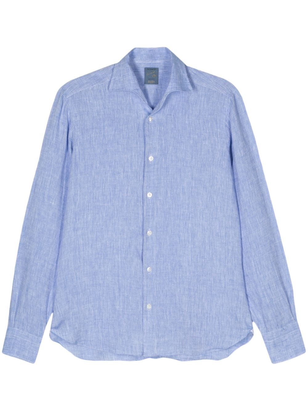 Barba long-sleeve linen shirt - Blue von Barba