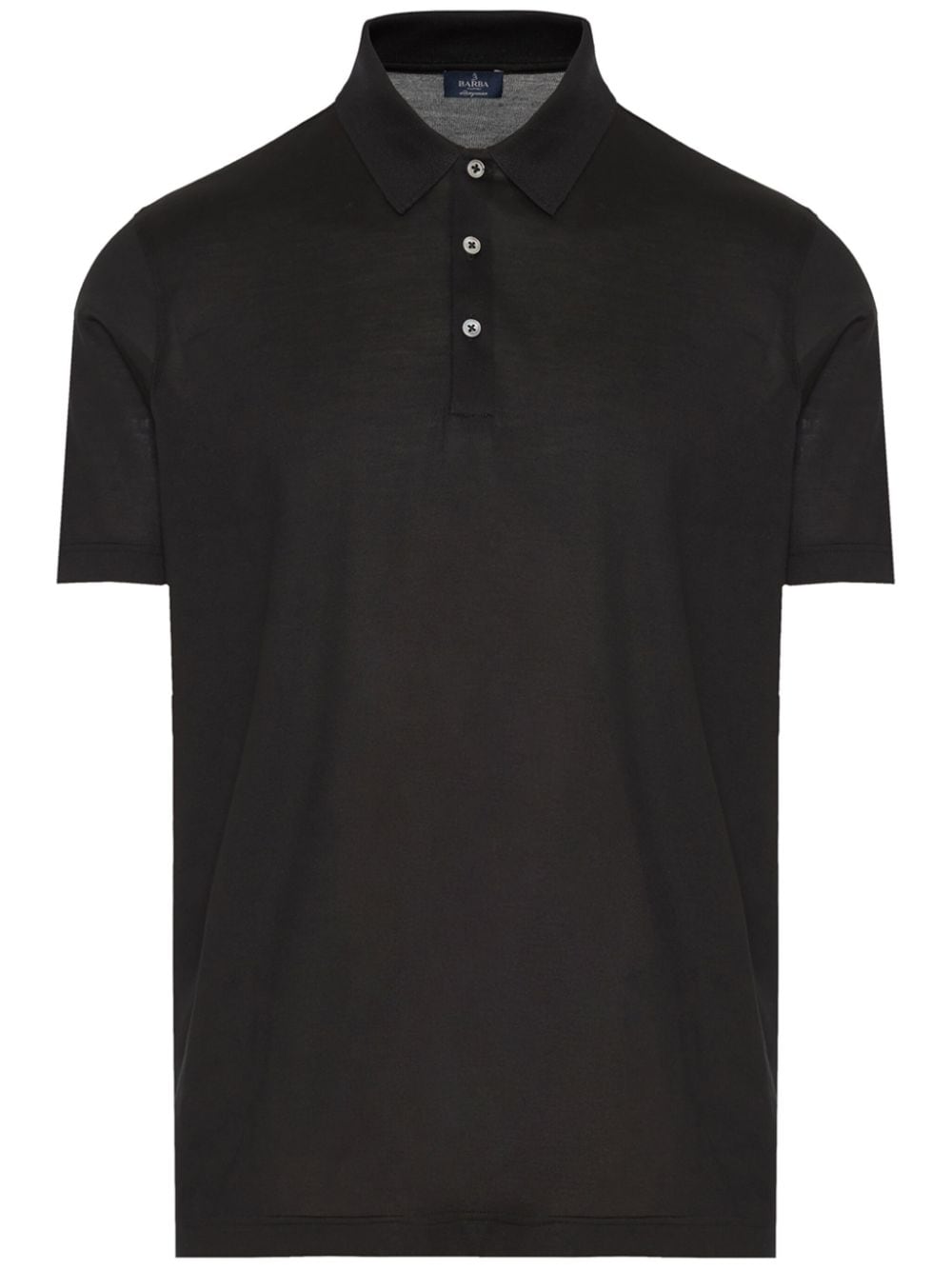 Barba mélange-effect silk polo shirt - Black von Barba