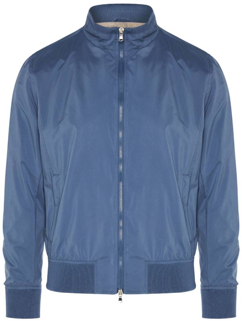 Barba mock-neck bomber jacket - Blue von Barba