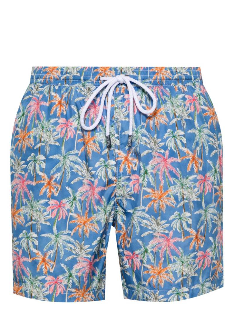 Barba palm tree-print swim shorts - Blue von Barba