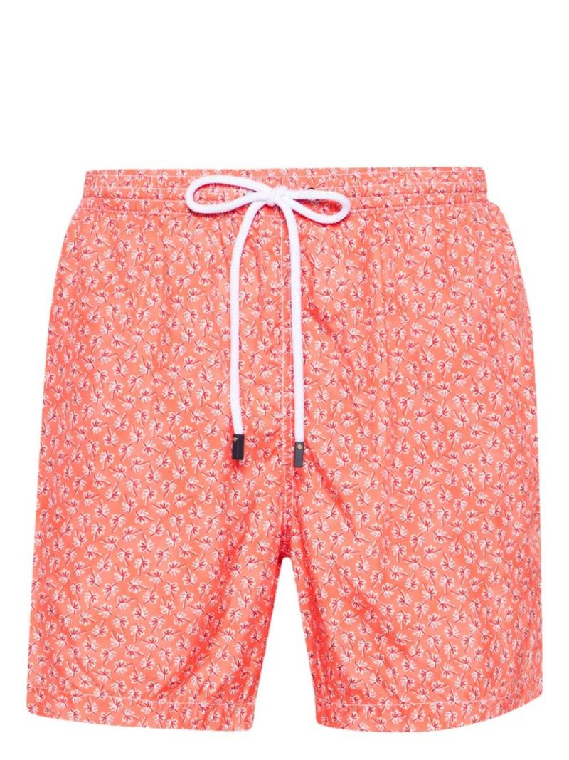 Barba palm tree-print swim shorts - Orange von Barba