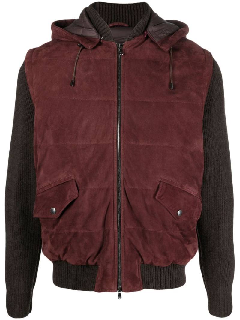 Barba panelled leather jacket - Red von Barba