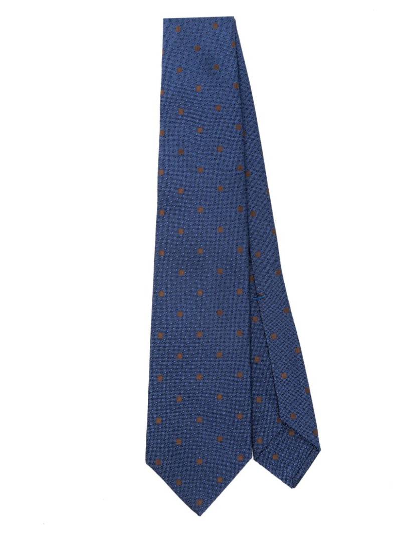 Barba patterned-jacquard tie - Blue von Barba