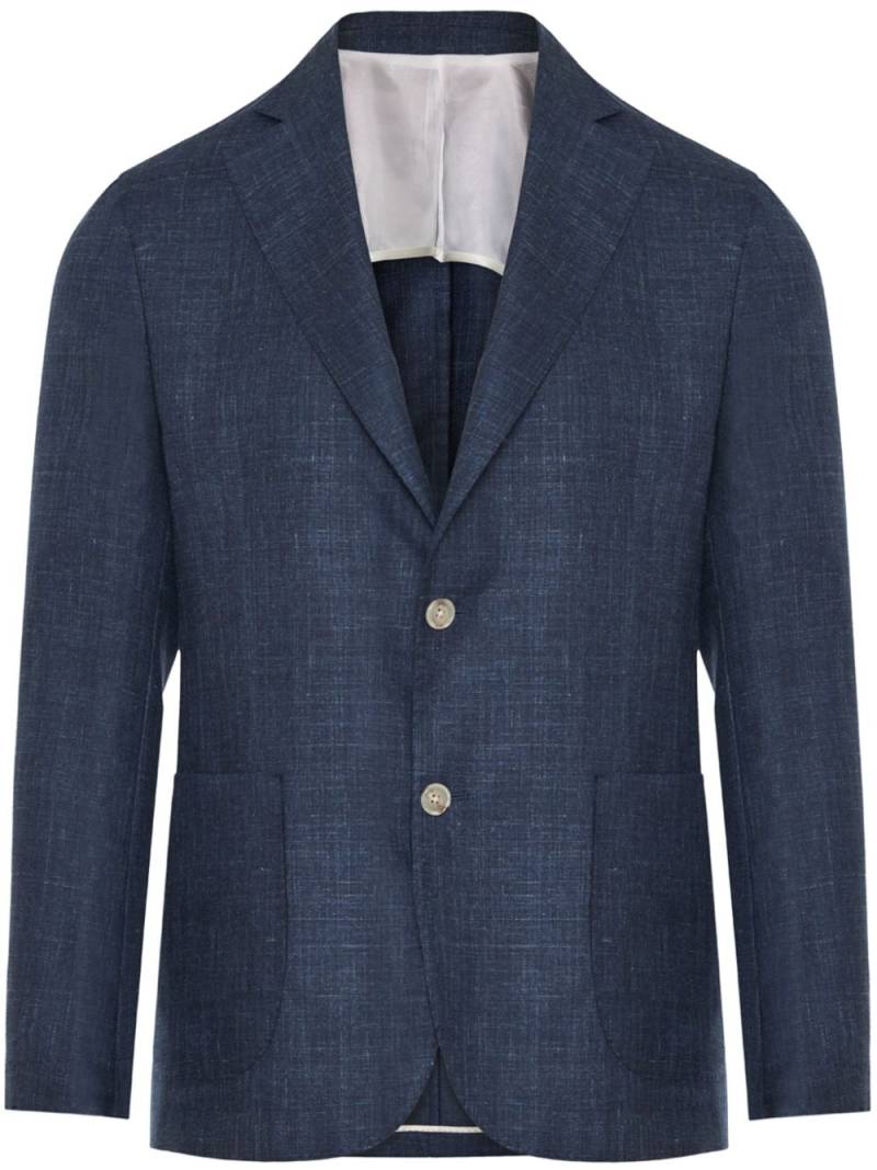 Barba peak-lapels chambray blazer - Blue von Barba