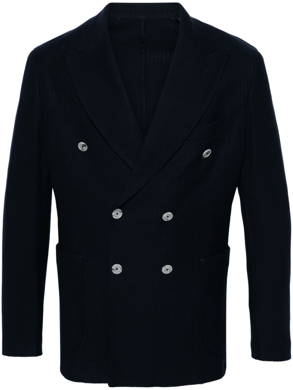 Barba peak-lapels double-breasted blazer - Blue von Barba