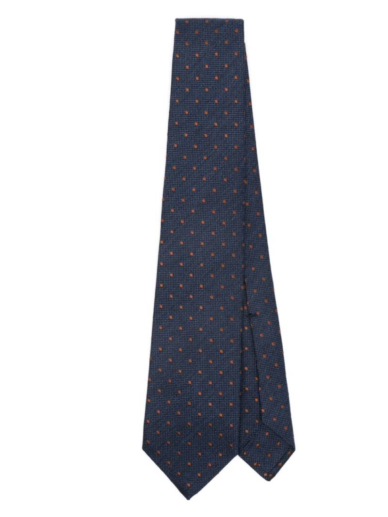 Barba polka dot tie - Blue von Barba