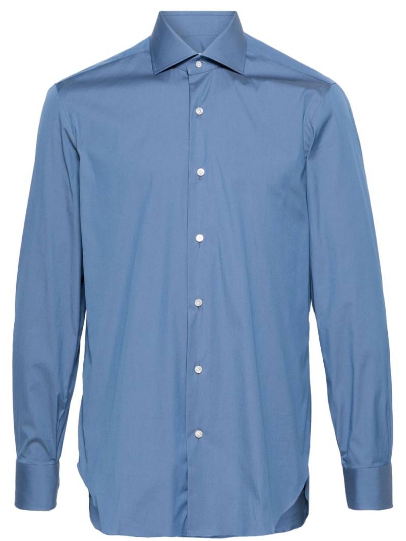 Barba poplin cotton-blend shirt - Blue von Barba